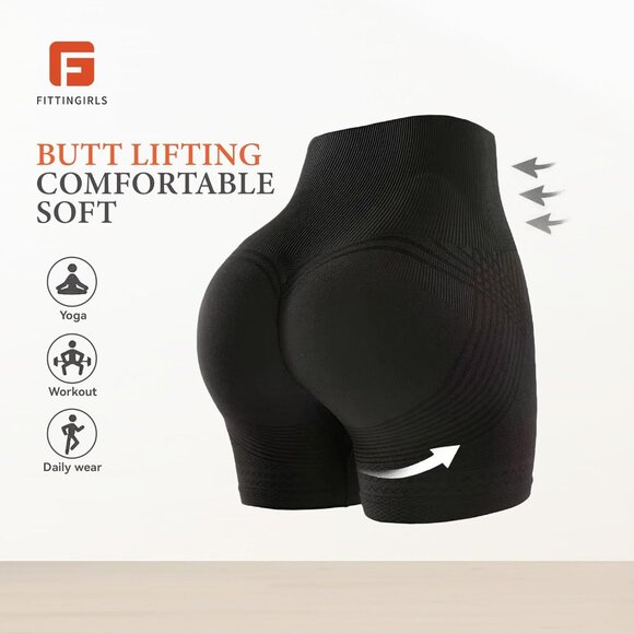 ⚡Women’s Scrunch Butt Lifting Shorts High Waist Seamless Tummy Control Workout - Picture 2 of 6